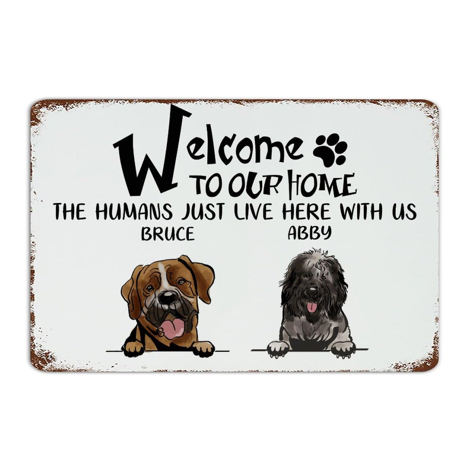 Panneau en métal Welcome décoration murale vintage bar et café chic 30x45 cm