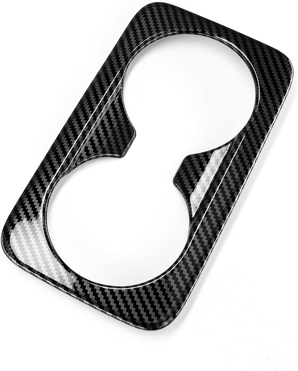 ABS Car Rear Seat Water Cup Holder Panel Cover Interior 2nd Row Cup Holder Panel Cover Compatible with Kia Seltos 2020-2025 Accessories(Carbon Fiber Style)