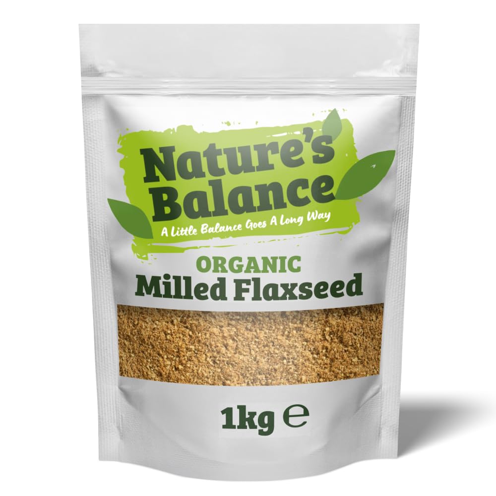 Nature's Balance Organic Milled Flaxseed 1kg - Gluten Free High Fibre Ground Linseed Flax Seed Powder