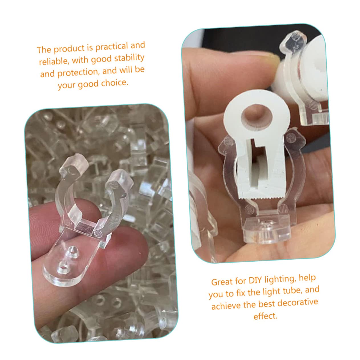 Balacoo Flexible Led Light Tube Mounting Bracket 100pcs Silicone Led Clips Fluorescent Tube Holder u Bracket Clamps for Living Room Decor