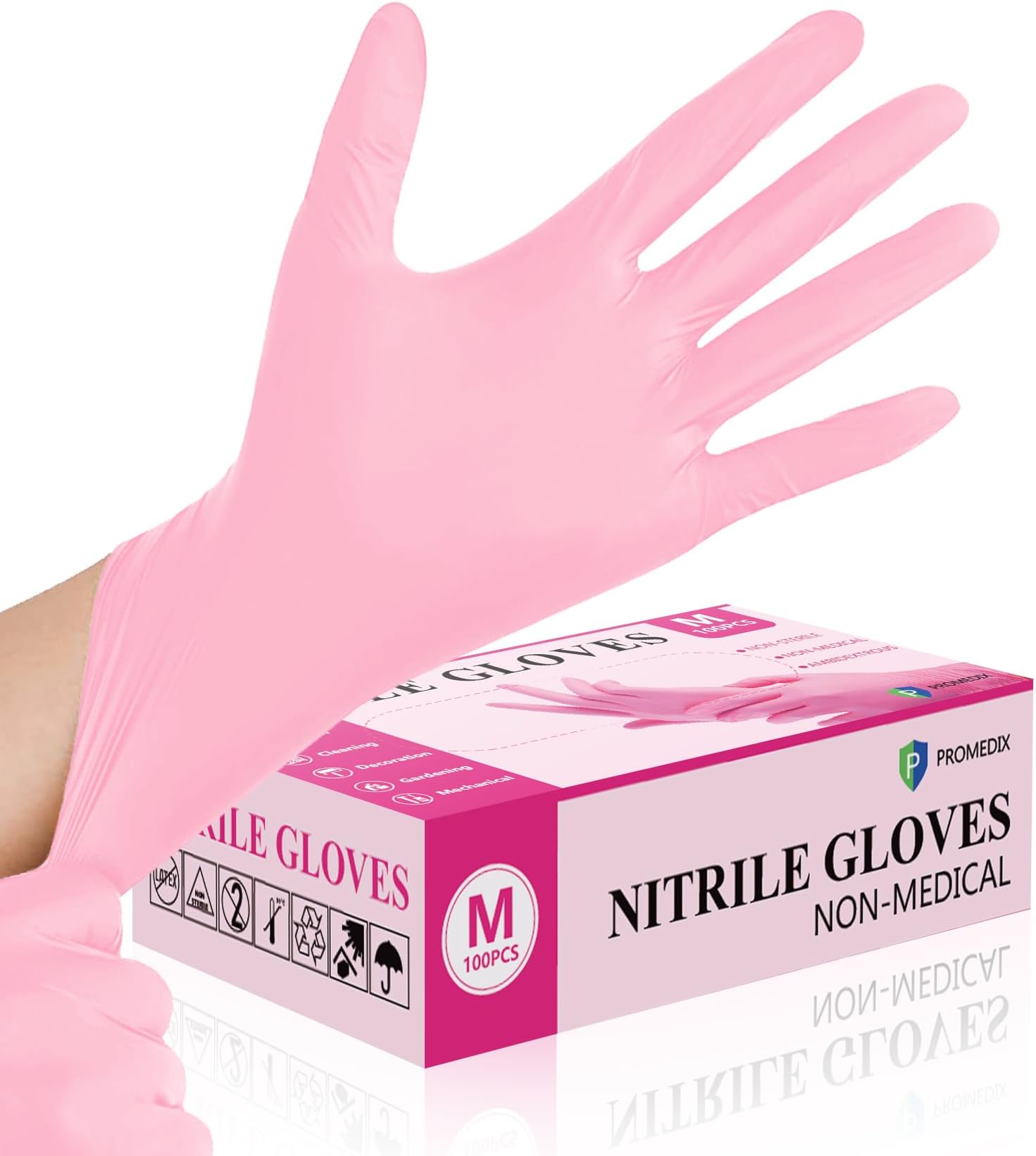 Nitrile Disposable Gloves,4mil-100 Count,Gloves Disposable Latex Free,Powder Free for Cooking,Household,Food safe