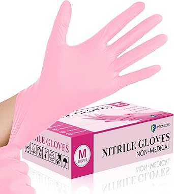 PROMEDIX P Nitrile Disposable Gloves,4mil-100 Count,Gloves Disposable Latex Free,Powder Free for Cooking,Household,Food safe