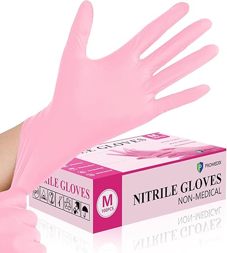 PROMEDIX P Nitrile Disposable Gloves,4mil-100 Count,Gloves Disposable Latex Free,Powder Free for Cooking,Household,Food safe
