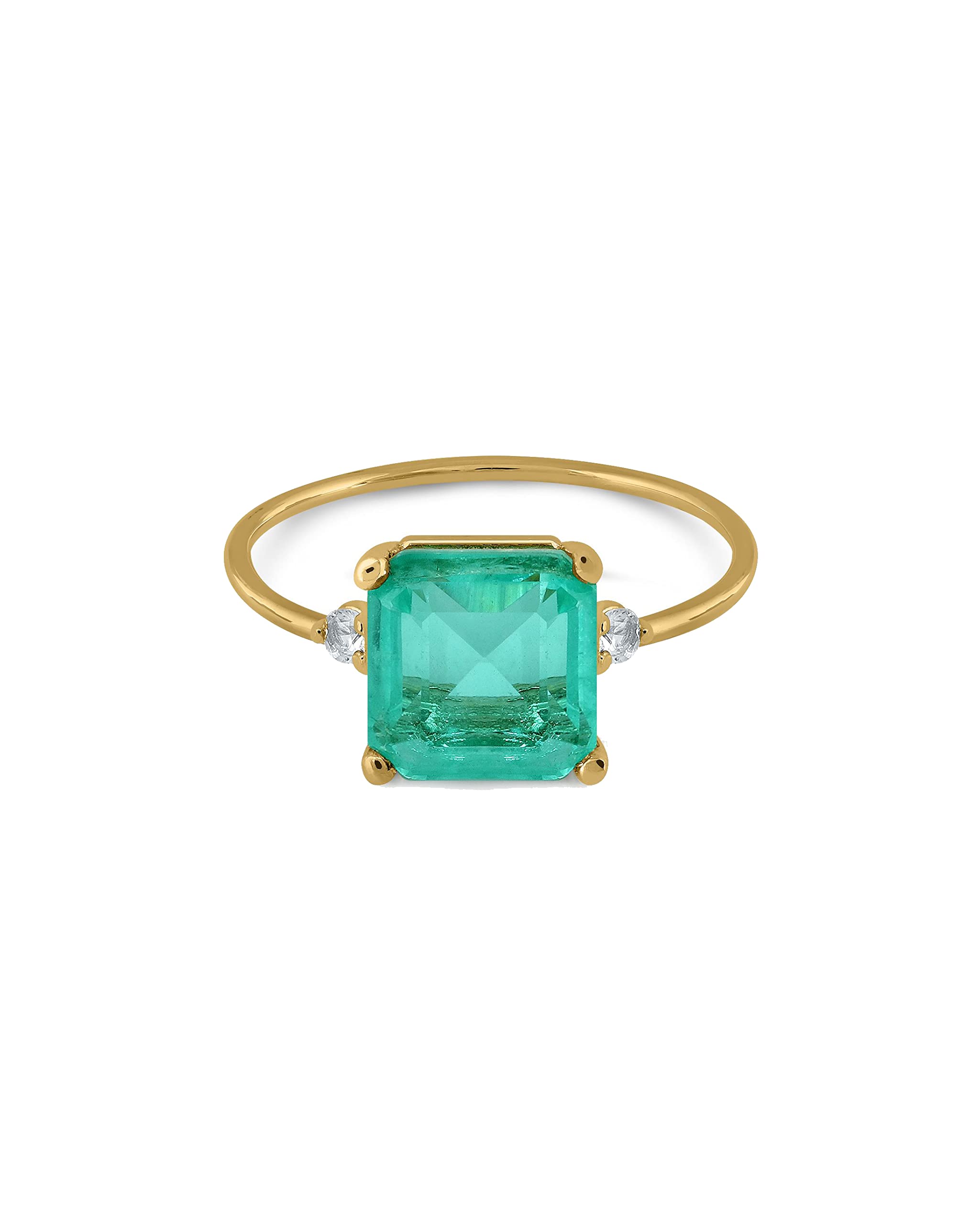 Bea Soldado ANILLO CUARZO GARRA TALLA 14 ANILLO ORO 9K MUJER CON CUARZO VERDE DE 8X8MM.