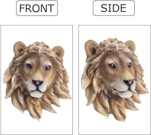 Miniatura 8 de ULTNICE Adorno de resina de simulación, cabeza de león, decoración de pared de cabeza de animal sintético, para colgar en la pared, artesanía de
