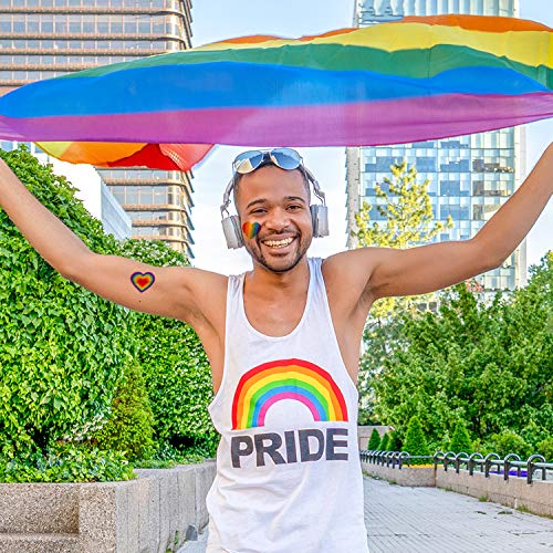 Resinta 45 Pieces Gay Pride Rainbow Temporary Tattoos Rainbow Flag Stickers Removable Waterproof Body Rainbow Temporary Tattoos, 9 Style (Mixed Style 1) #TOP5
