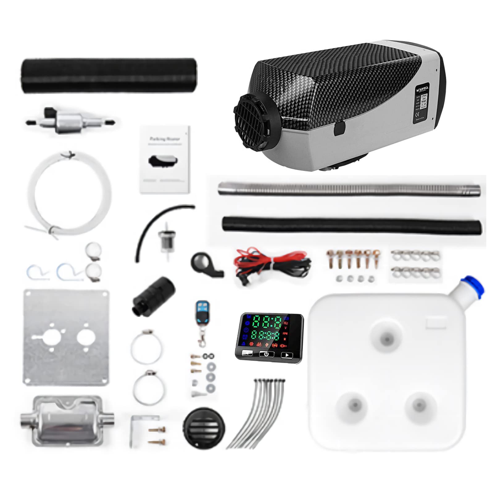 FFヒーター 5KW 24V車用ヒーター 軽油ヒーター エアパーキングヒーター【日本語説明書付き・LCDスクリーン付き・低騒音】低燃費 省エネ  車載暖房 組立て簡単 リモコン付き 除雪 除霜 ガラス凍結防止 船舶 トラック バン バスに適用 (24V)