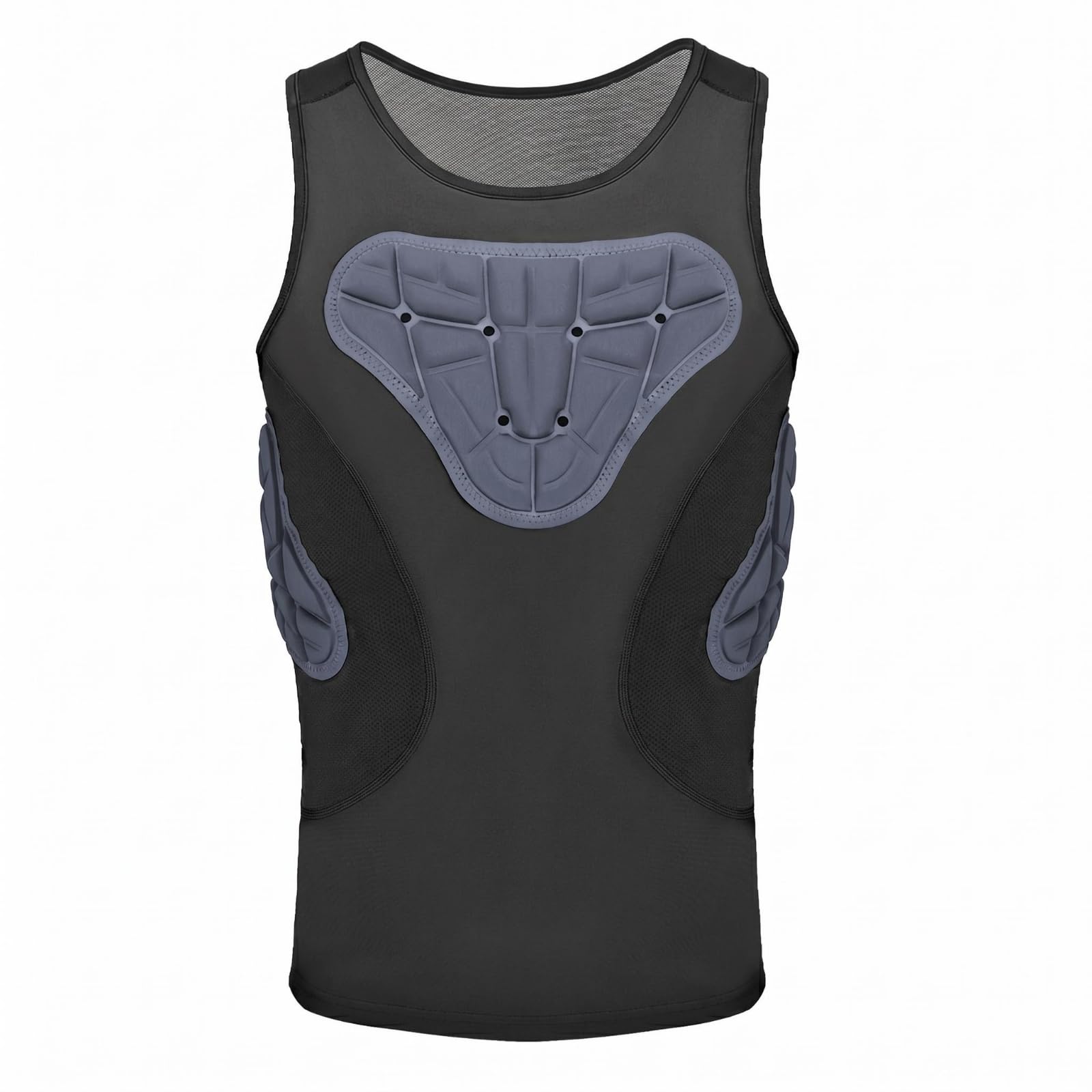 SNAPPSY Segmented Padding 3D Protective-Resistant Vest Breathable Mesh Padded Protective-Resistant Vest Sleeveless Padded Compression Shirt Close-Fitting for Athletes, XXL-picture-26