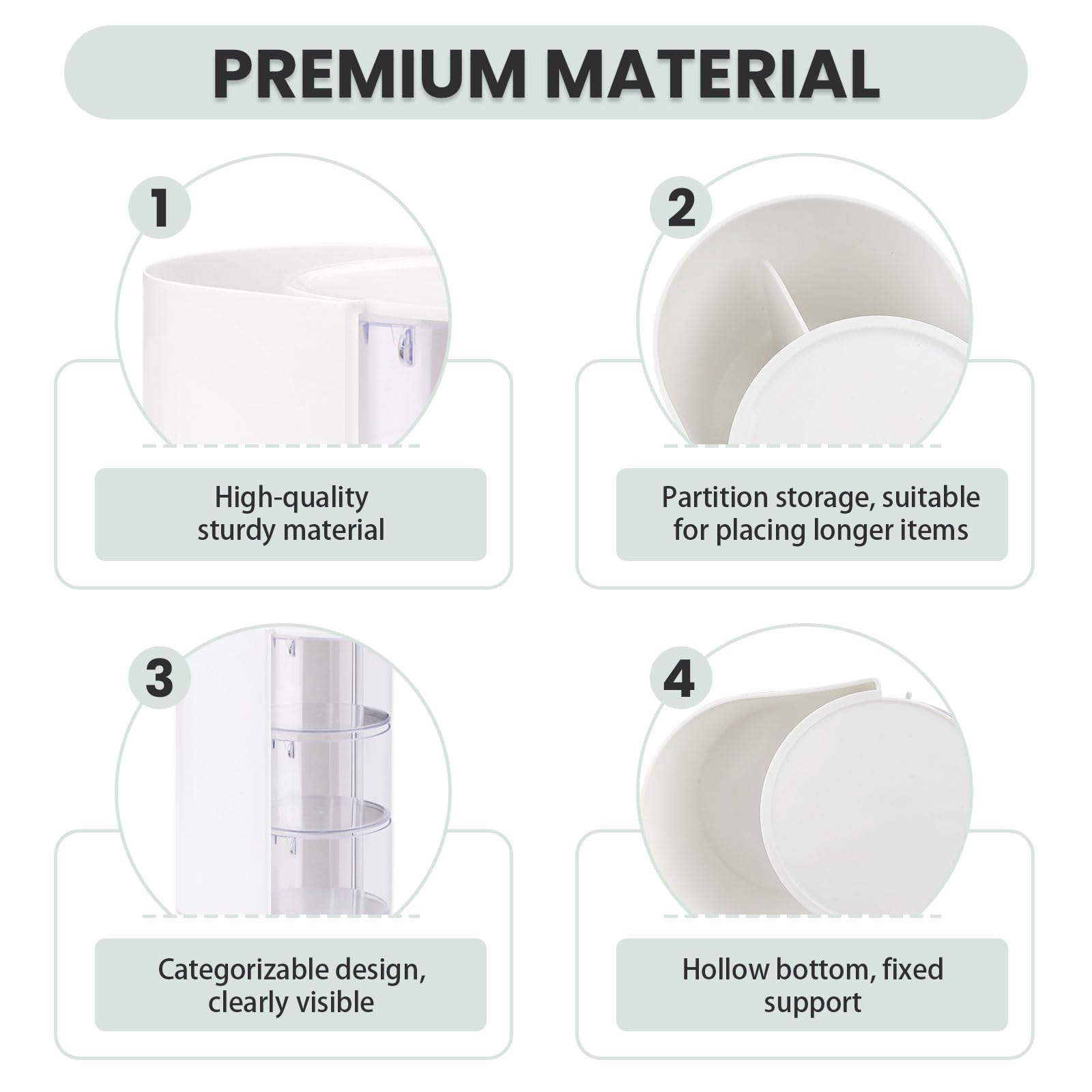 Modixun 2 Pack Hair Accessories Organizer with Hair Brush Holder, 3-Tier Clear Rotatable Drawer Makeup Sponge Holder - Image 3