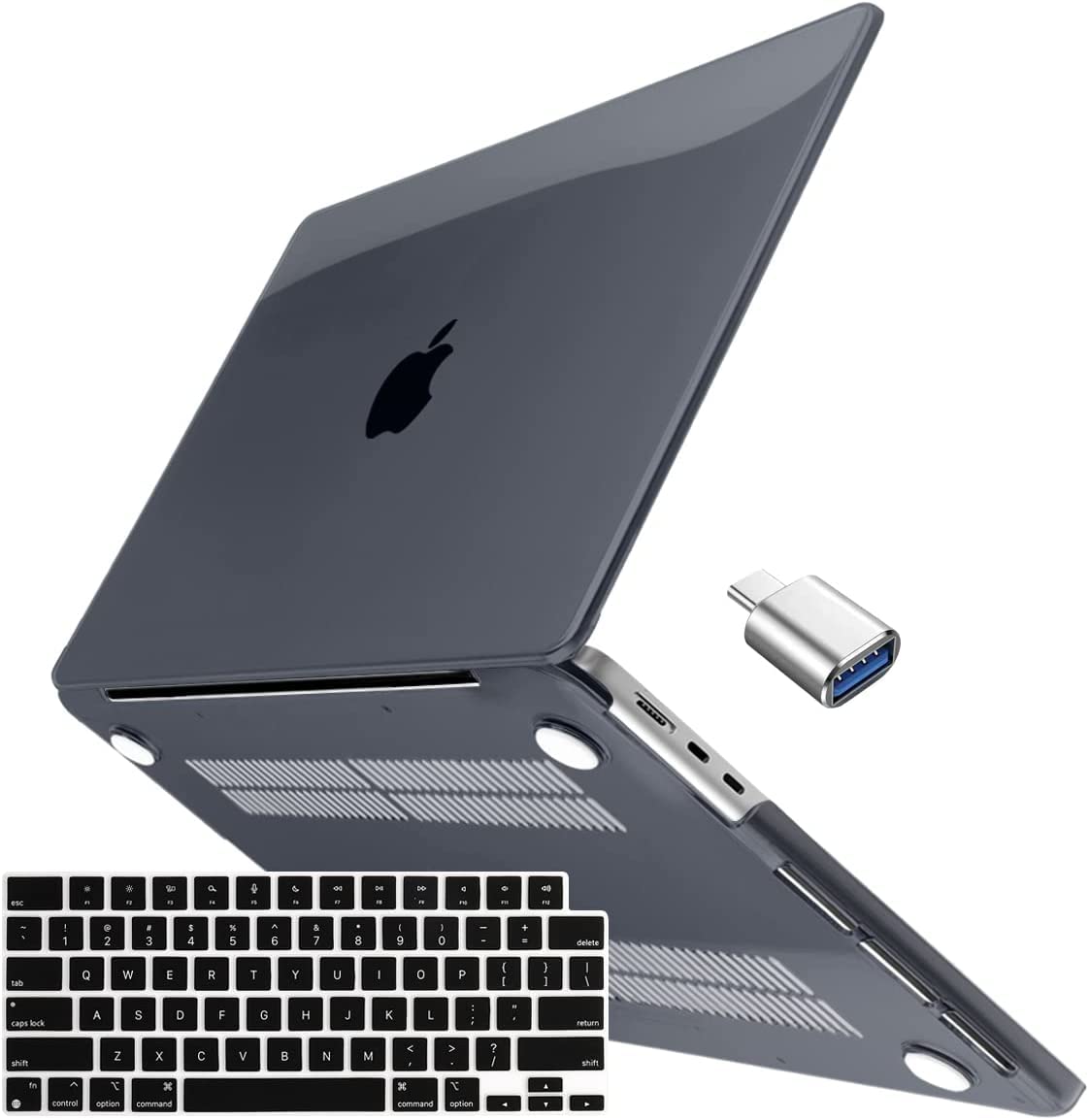 OJOS Cover Compatible with New MacBook Air 13.6 inch Case 2022 M2 A2681, Plastic Hard Shell Case & Keyboard Skin & USB C to USB Adapter MacBook Air M2 Accessories, Crystal Black (B0BBDVL69G) Amazon Price History, Amazon Price Tracker