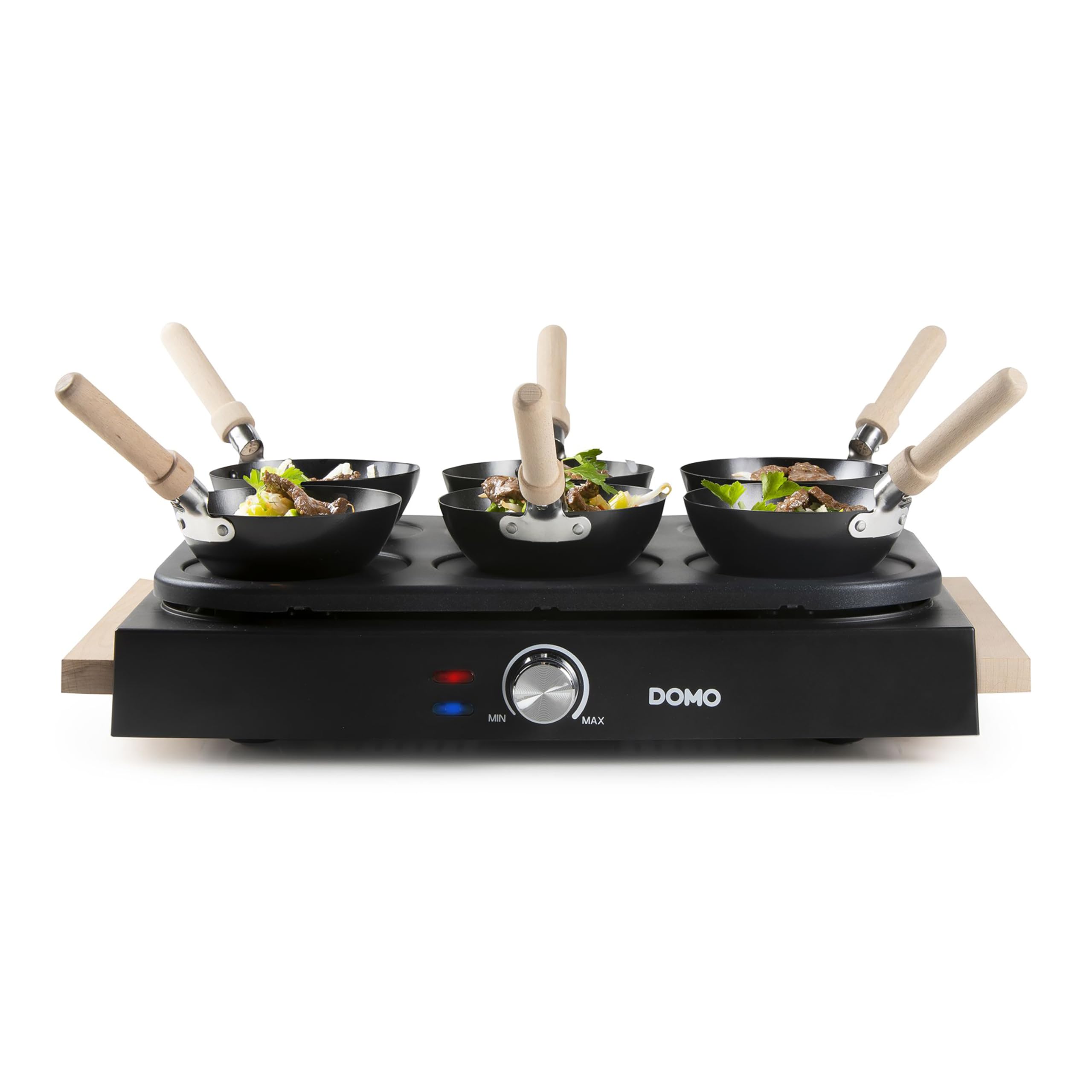 DOMO DO8719W Gourmet-Set Wok-Set/Pancake- Holzdesign - 6 Personen
