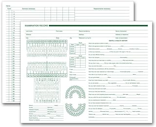 Dental Exam Record Horizontal Format 11 x 8 1/2