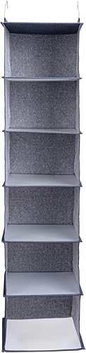 Miniatura 8 de Household Essentials Organizador colgante de mezcla de algodón con 6 estantes de almacenamiento, azul mezclilla