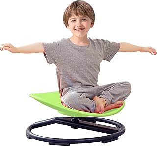 GAKINUNE Kids Sensory Chair for Autism Kids Swivel Chair, Sensory Spin Chair Seat Improve Physical Coordination Wobble Chair for Kids Sit and Spin Relief of Motion Sickness