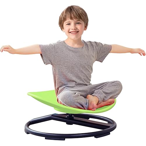Kids Sensory Chair for Autism Kids Swivel Chair, Sensory Spin Chair Seat Improve Physical Coordination Wobble Chair for Kids Sit and Spin Relief of Motion Sickness