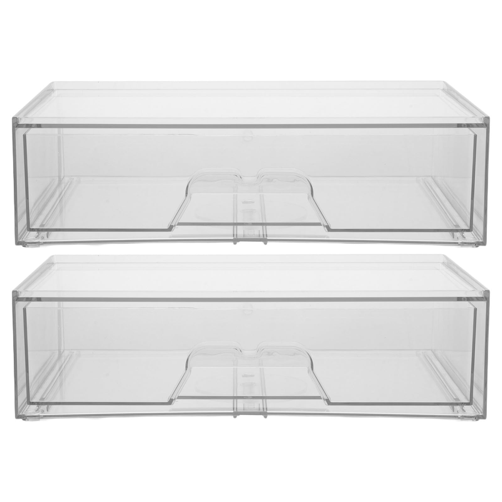 SHINEOFI Organizer da 2 Pezzi in Acrilico Trasparente per Cosmetici Cassetti Impilabili, Facile da Pulire, Raffinato per Organizzazione su Piano Bagno