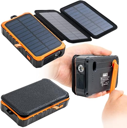Amazon Funks 公式 Pawal 3 モバイルバッテリー ソーラー 手回し 折りたたみ スマホ 充電器 100mah 手回し充電器 大容量 Usb パワル 3 5年保証 ソーラーチャージャー 通販