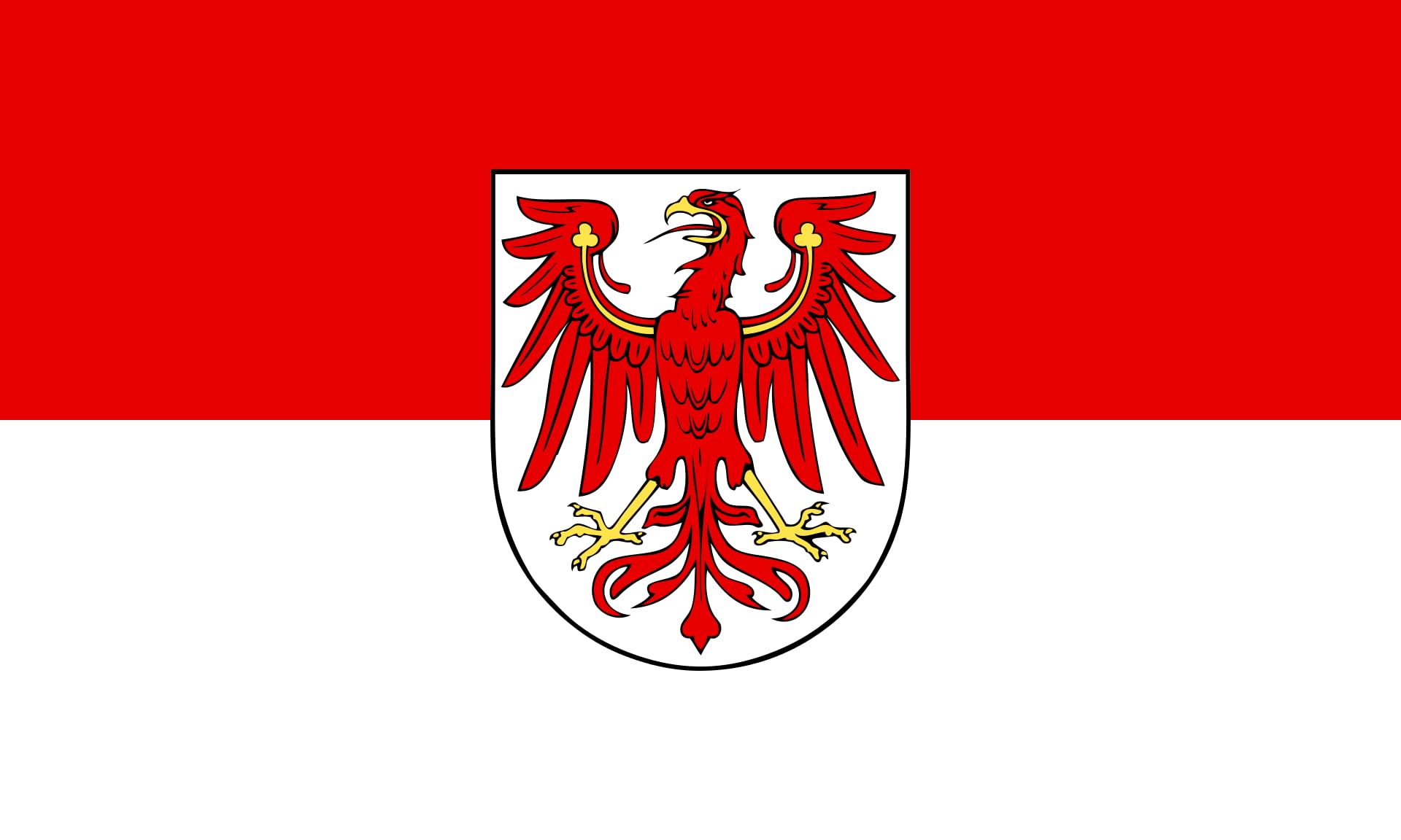 Brandenburg Flaggen-Banner 30x45 Cm - Schwarz-Weiß, Polyester, Für Außenbereich & Promotion
