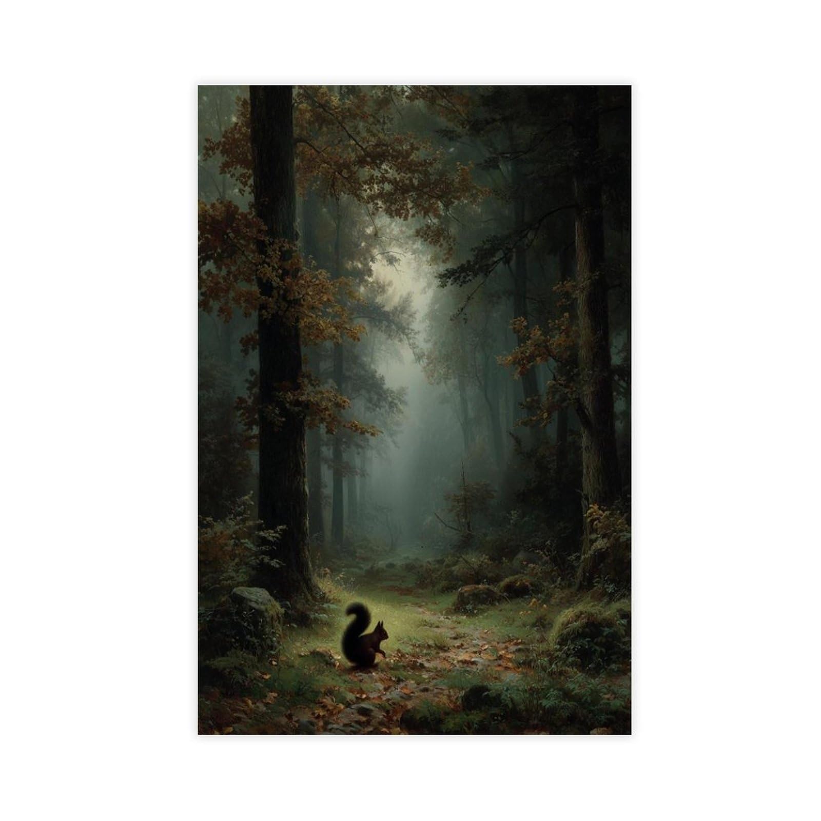 Bareronor Brown Forest Squirrel (2) Canvas Poster Bedroom Decor Landscape Office Room Decor Gift 16" L X 24" W