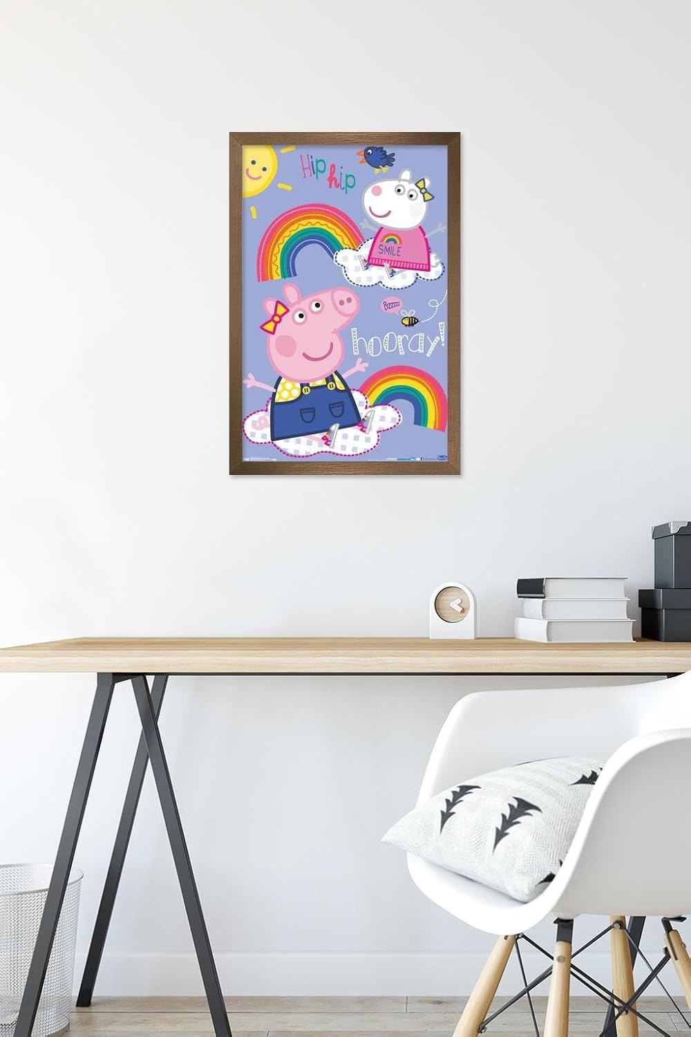 Trends International Peppa Pig - Hooray Wall Poster, 14.725" x 22.375", Bronze Framed Version