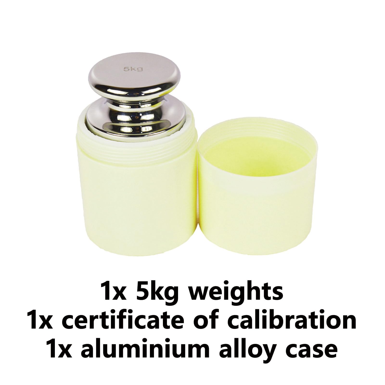 Peso de calibración F1 Clase 5 kg, acero inoxidable, grado de alta precisión, 5000 g, peso con carcasa de aleación de aluminio para báscula digital, 1 unidad
