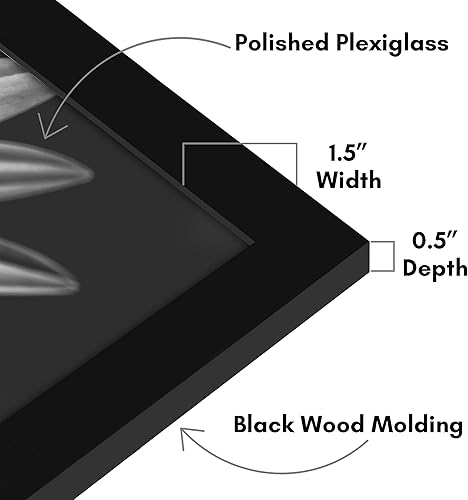 Vista 353 de Americanflat - Marco para póster de 71 x 74 cm con plexiglás pulido, portarretratos negro de madera industrializada, Epic Collection, marco ancho