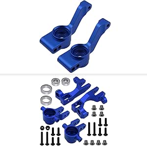 Aluminum Steering Knuckles For Traxxas Slash 2WD, Rustler, Stampede – CNC Machined, Includes Bearings – Blue