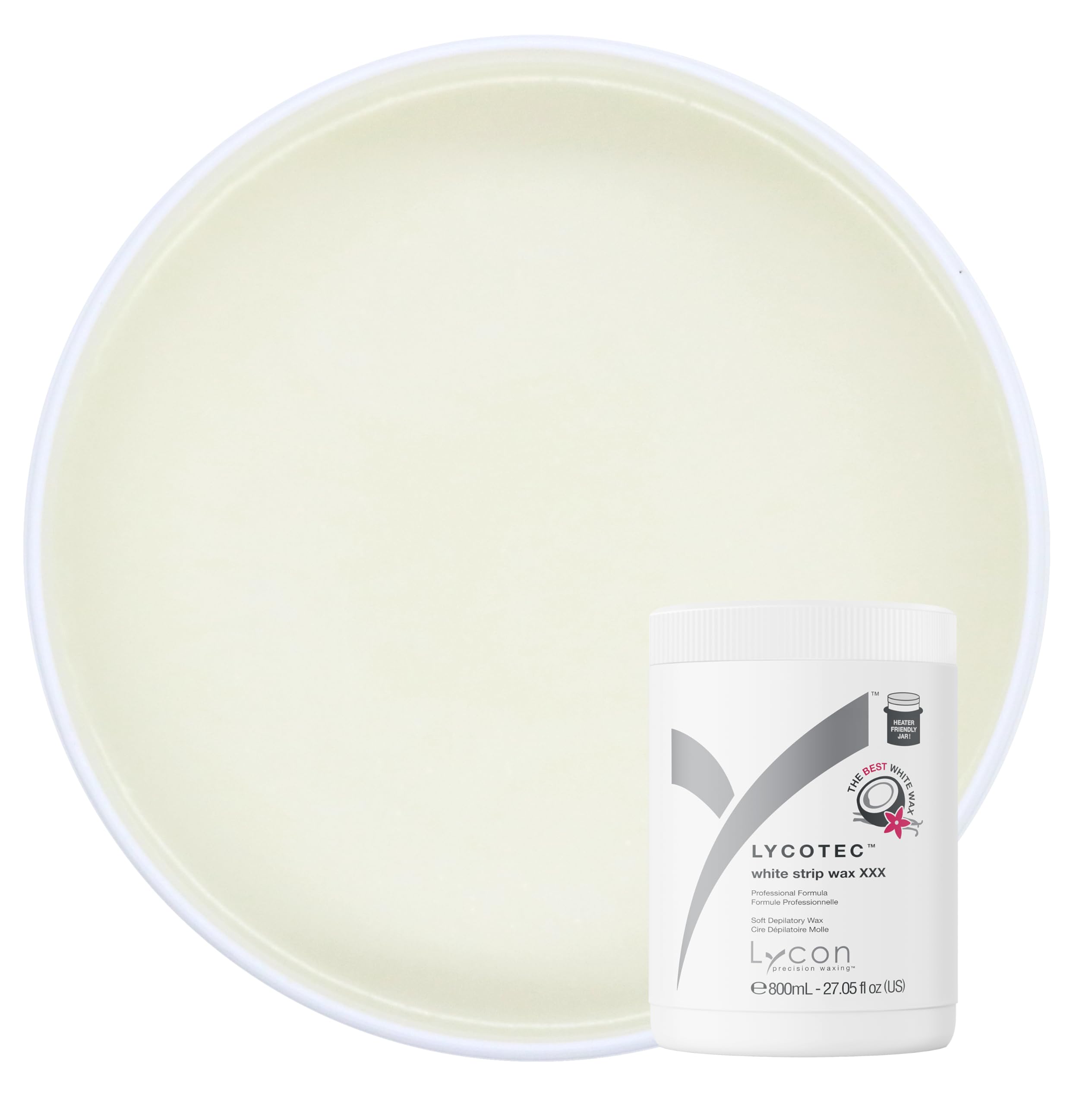 Lycon Lycotec White Strip Wax for Hair Removal, Soft Wax for Fast and Precise Use Over Larger Areas, Professional-Grade Soothing Formula, Suitable for Sensitive Skin, 800ml