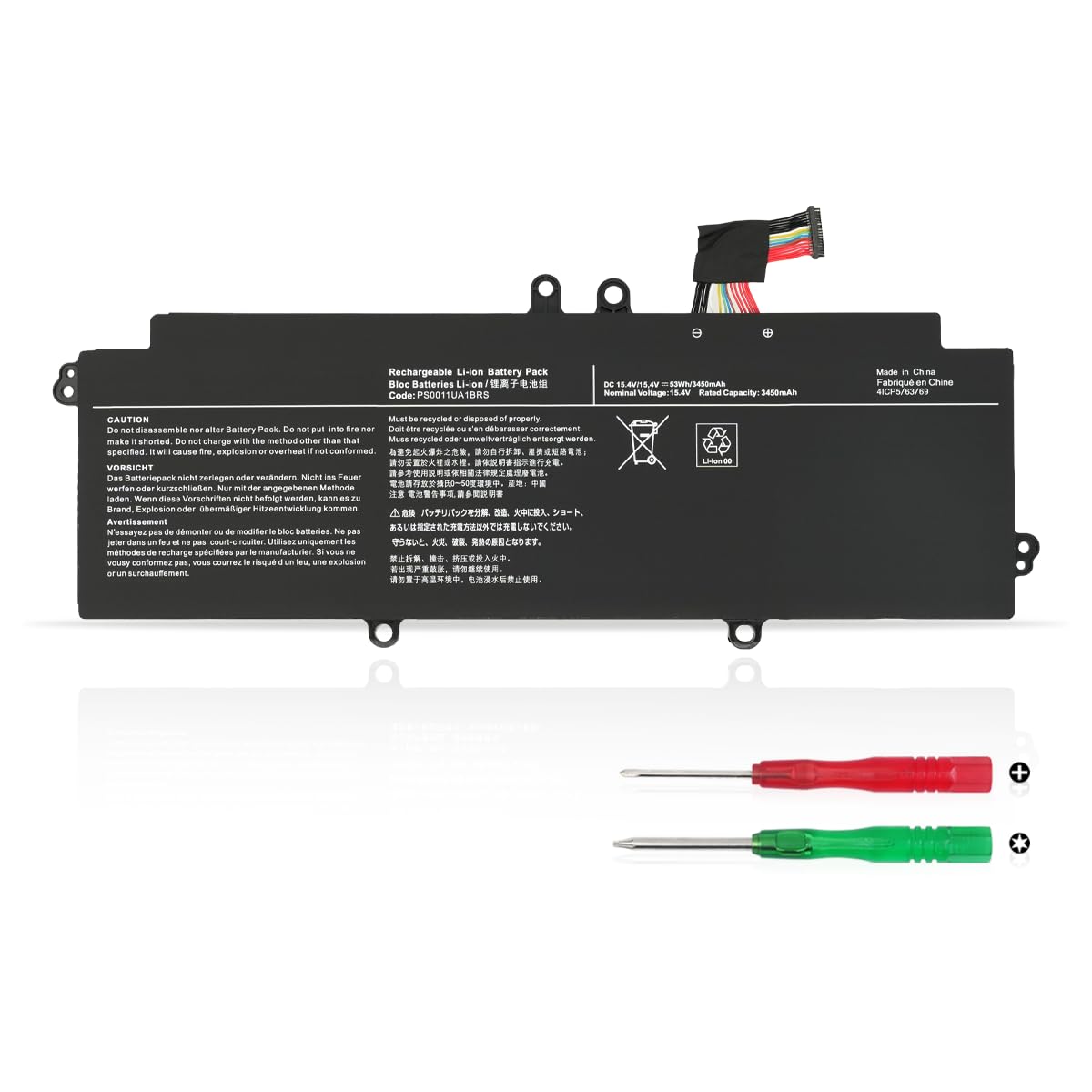 PS0011UA1BRS Laptop Akku für Toshiba Dynabook Portege X30L-K X30L-J PCR10A-009003 PCR10L-13L011 PCR10T-04N00X PCR12U Series 4ICP5/63/71 15.4V 53Wh