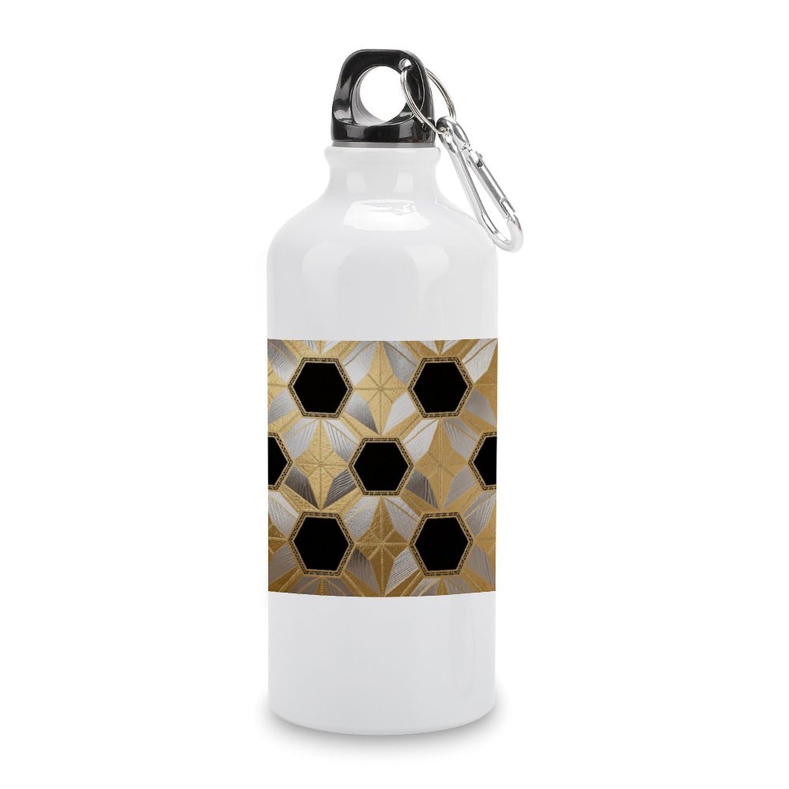 Fekiloot Style Geometry Aluminum Water Bottle Travel Tumbler Reusable Lightweight Outdoor Sports Water Bottles For Gym Sports Camping Hiking Fishing600ml