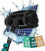 VONROC Telescopic Washing Brush with Telescopic Handle 4.6 m - Extendable Telescopic Rods Cleaning for Windows, Patio Roof, Solar System - Includes Brush, Hose, Soap Dispenser