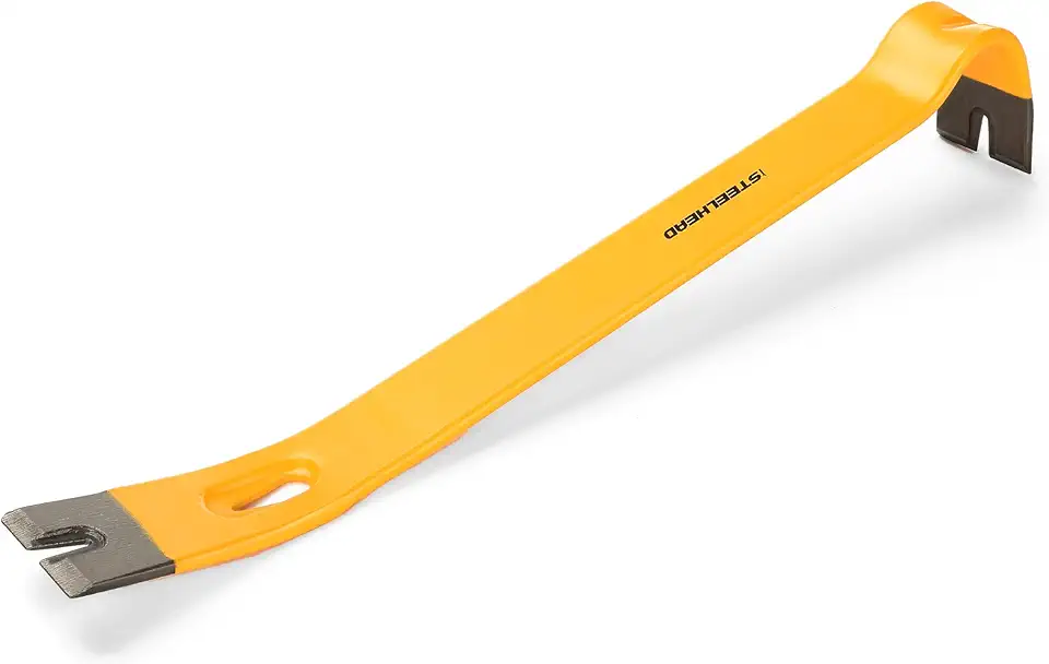 STEELHEAD 15" Heavy-Duty Flat Pry Bar,Integrated Nail Puller,Rust &amp; Corrosion Resistant Enamel Finish,Ultra-Durable Forged Heat-Treated Carbon Steel,Flat,USA-Based Support,SH-PB-B1-15-1
