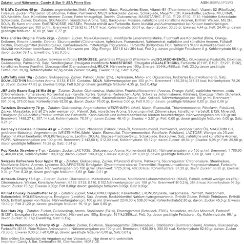 Prime USA Box – Amerikanische Süßigkeiten Geschenkbox | USA Import Geburtstag, Party, Mitbringsel | Geschenk für USA Fans & Süßigkeitenliebhaber | Halloween Candy Mix | Candy & Bar ®