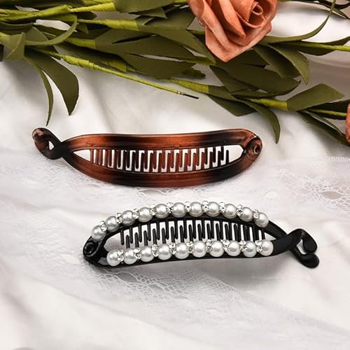 Grampos de cabelo de banana, pentes de clíncher vintage, ferramenta para cabelo grosso, clipes de ba