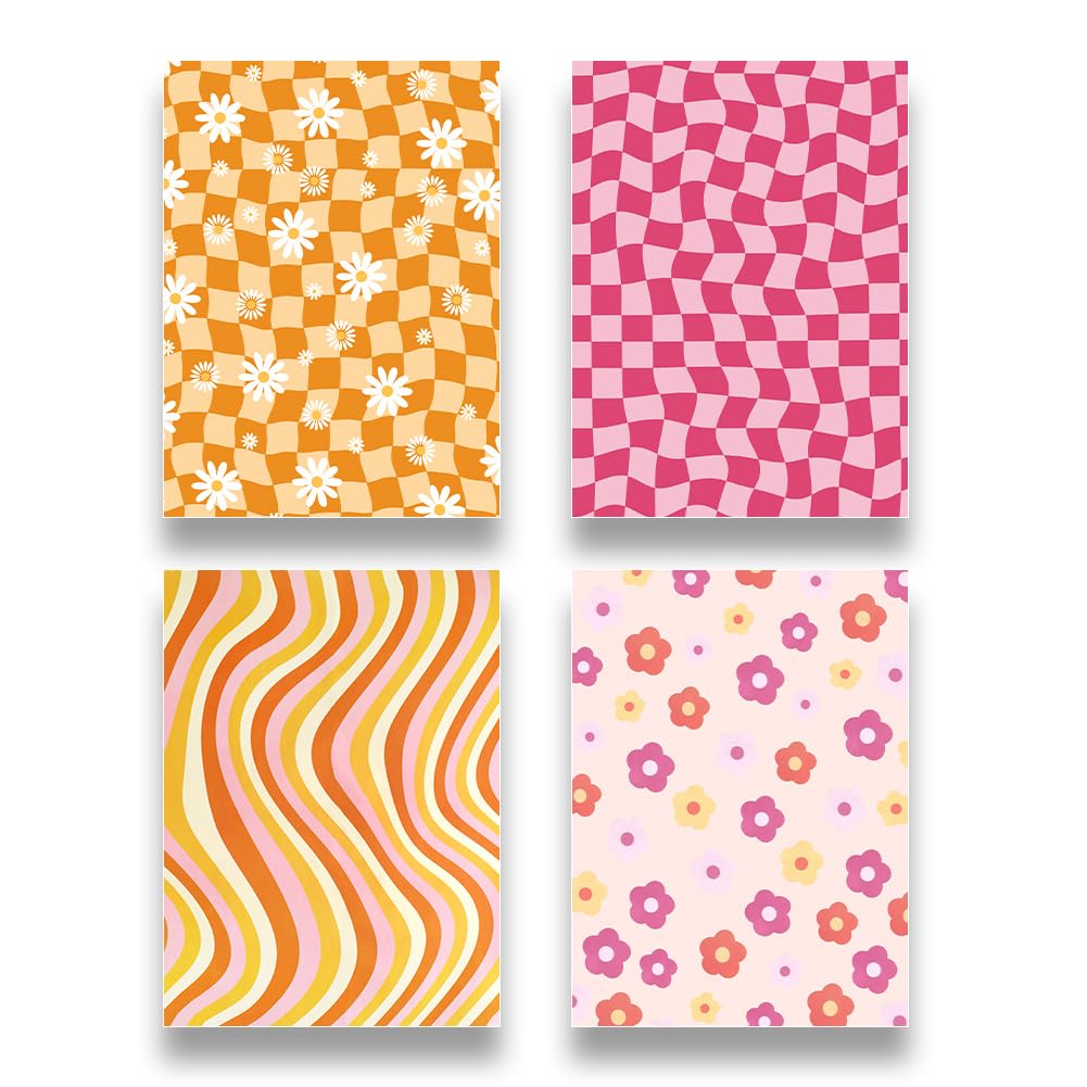 Checkered Wrapping Paper Whaline 12 Sheet Groovy Hippie Wrapping Paper ...