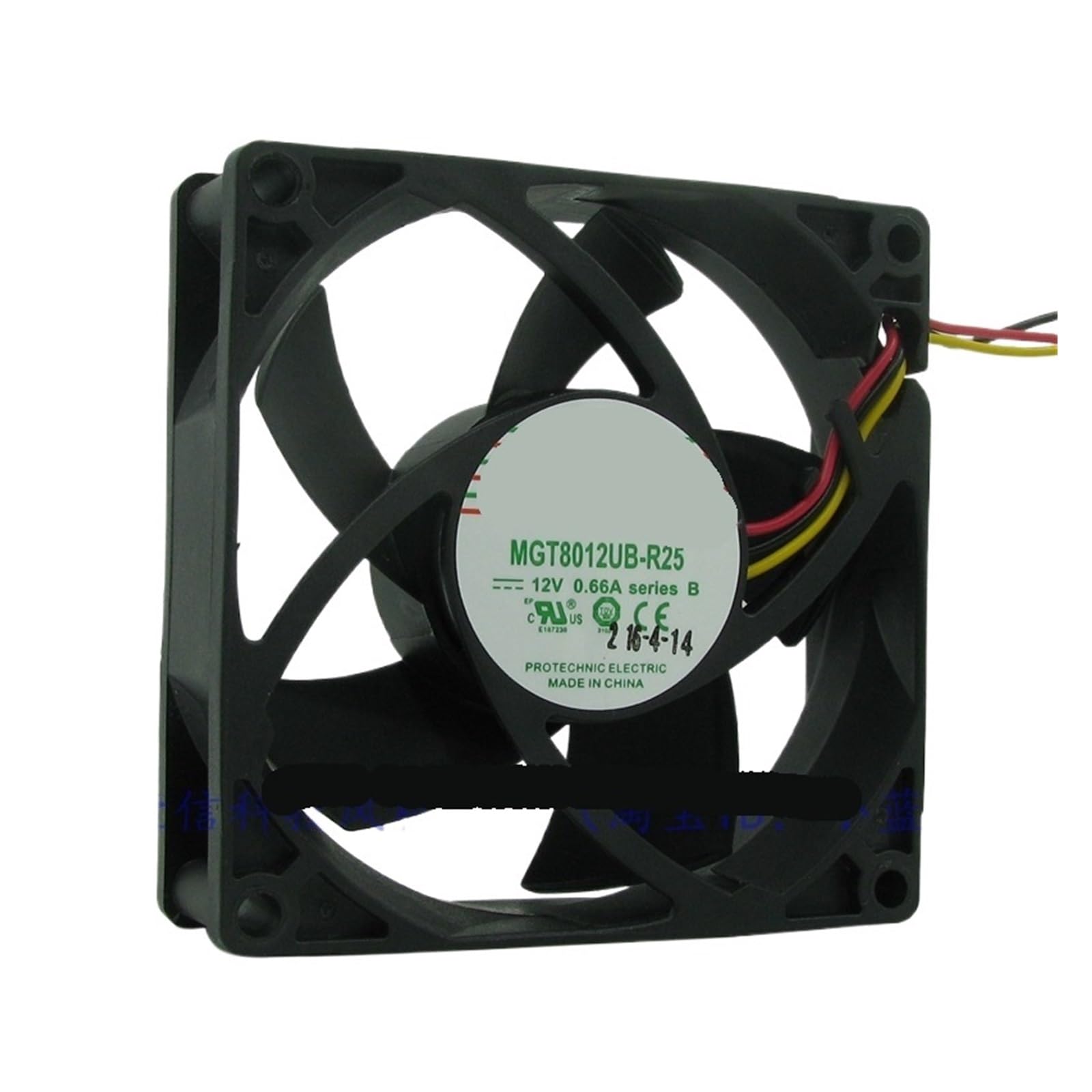 TYHUJKKL MGT8012UB-R25 8025 DC12V 0.66A 7.92W 80 * 80 * 25mm 3-wire heat dissipation fan air 4800RPM blower