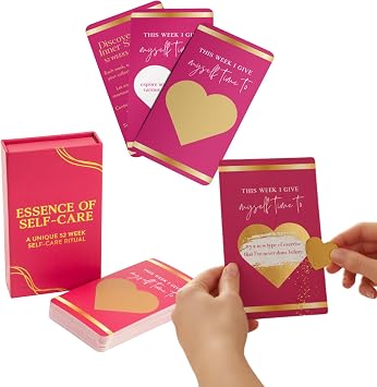 Self-Care Scratch-Off Activity Cards 52-Week Wellness Challenge Deck for Mindfulness, Stress Relief & Self-Love Rituals, 4.7 x 2.8 Inches