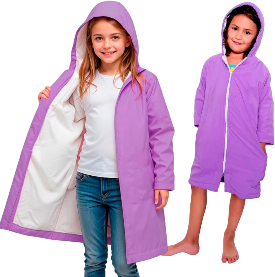 MACAR Waterproof Swim Parka with Towel Lining – Ideal for Poolside & Outdoor Activities