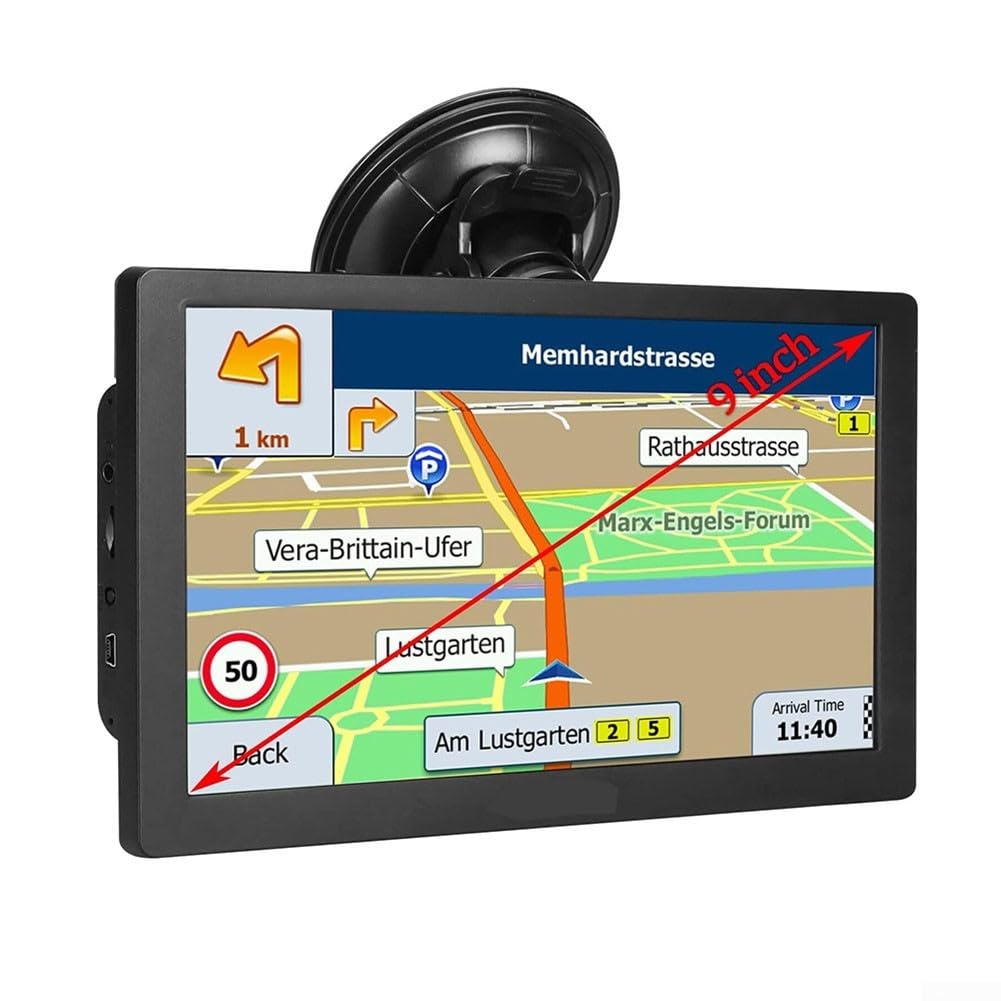 Navigateur GPS de 9 pouces, avec cartes européennes 2025, système de navigation hors ligne pour camion, bus, véhicule utilitaire (en Europe)