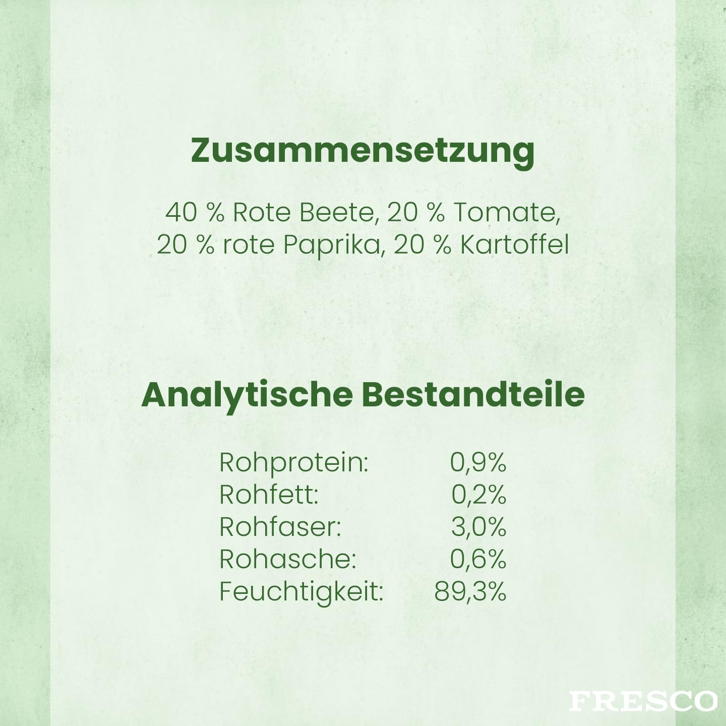 FRESCO Dog NassBarf Vegetarisch 12 x 400g | mit Rote Beete, Paprika, Tomate