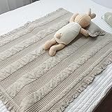 DAEGU1988HOME 100% Cotton Baby & Toddler Patterned Bed Coverlet and Blanket 39.4'x 51.2'- Made in Korea - Multipurpose, High-Density 60TC, All-Season Use, Eco-Friendly, Skin Safe (Beige)