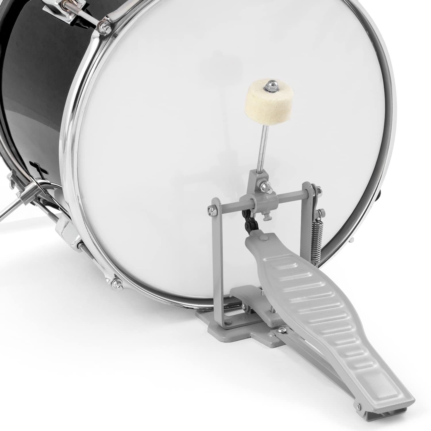 batteria per bambini 3 pezzi nera | Set batteria junior con trono e bacchette inclusi, ideale per bambini e primi approcci alla musica e al ritmo
