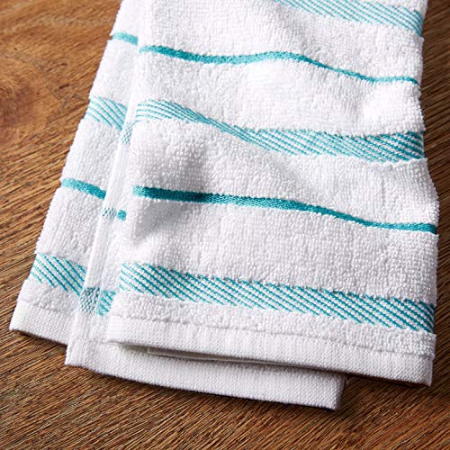 Buy KitchenAid Albany Kitchen Towel Set, Set of 4, Aqua 4 Count 15.69