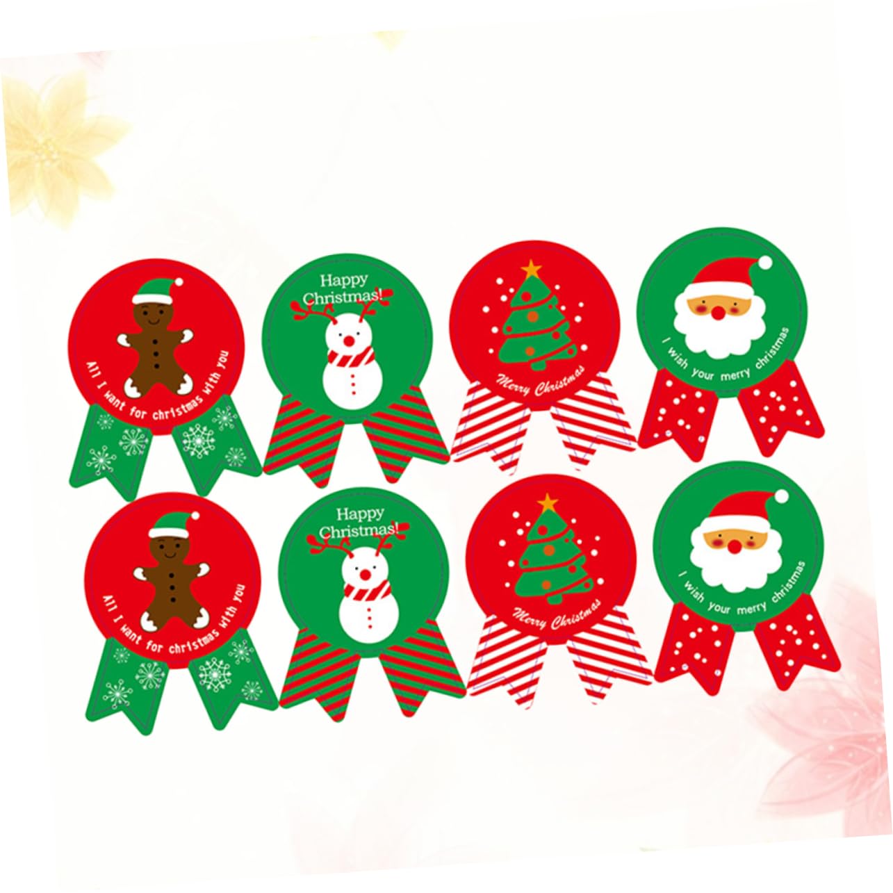 SEWACC 960 Piezas calcomanías navideñas de vacaciones pegatinas etiqueta redonda de navidad etiquetas navideñas christmas tree de comida pegatina de sellado para navidad