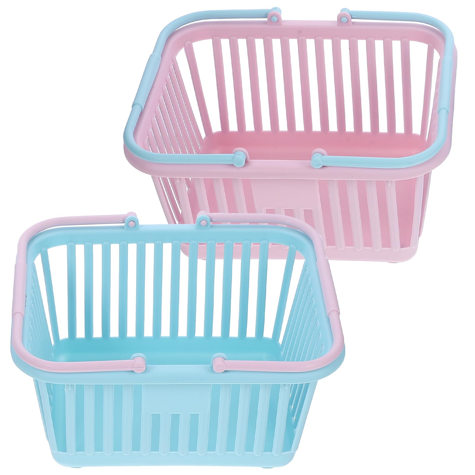 Housoutil Pcs Mini Toy Shopping Basket Kids Grocery Basket with Handles  Easter Eggs Baskets Kitchen Pretend Play Small Storage Basket Toy for Kids