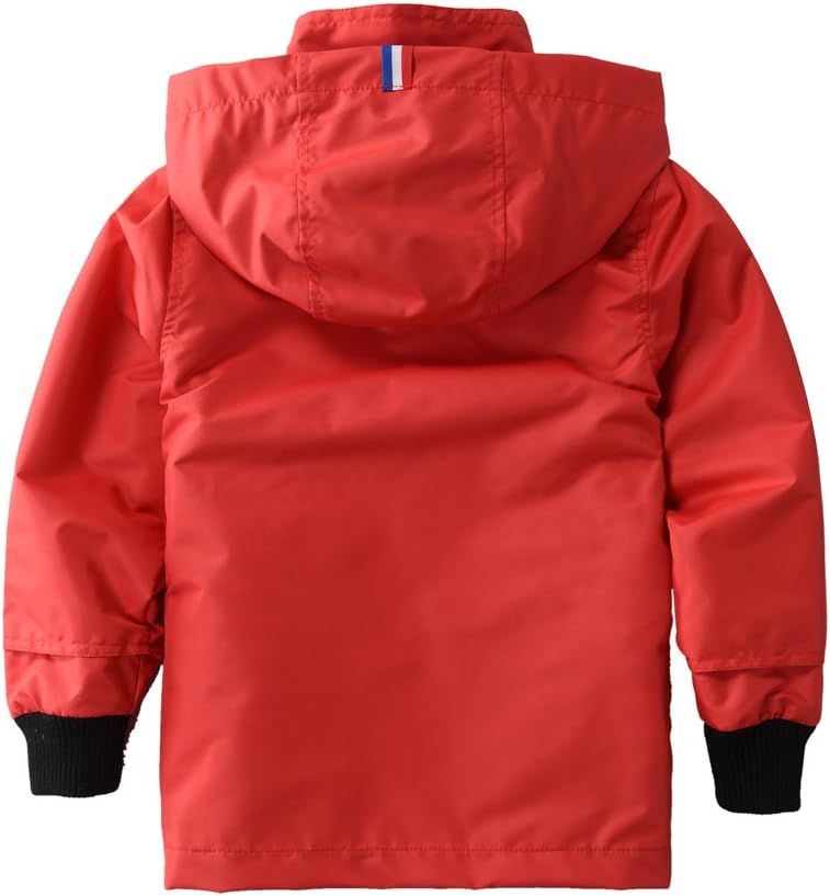 M2C Boys Girls Hooded Cotton Lined Rain Jacket Light Windbreaker - Image 3