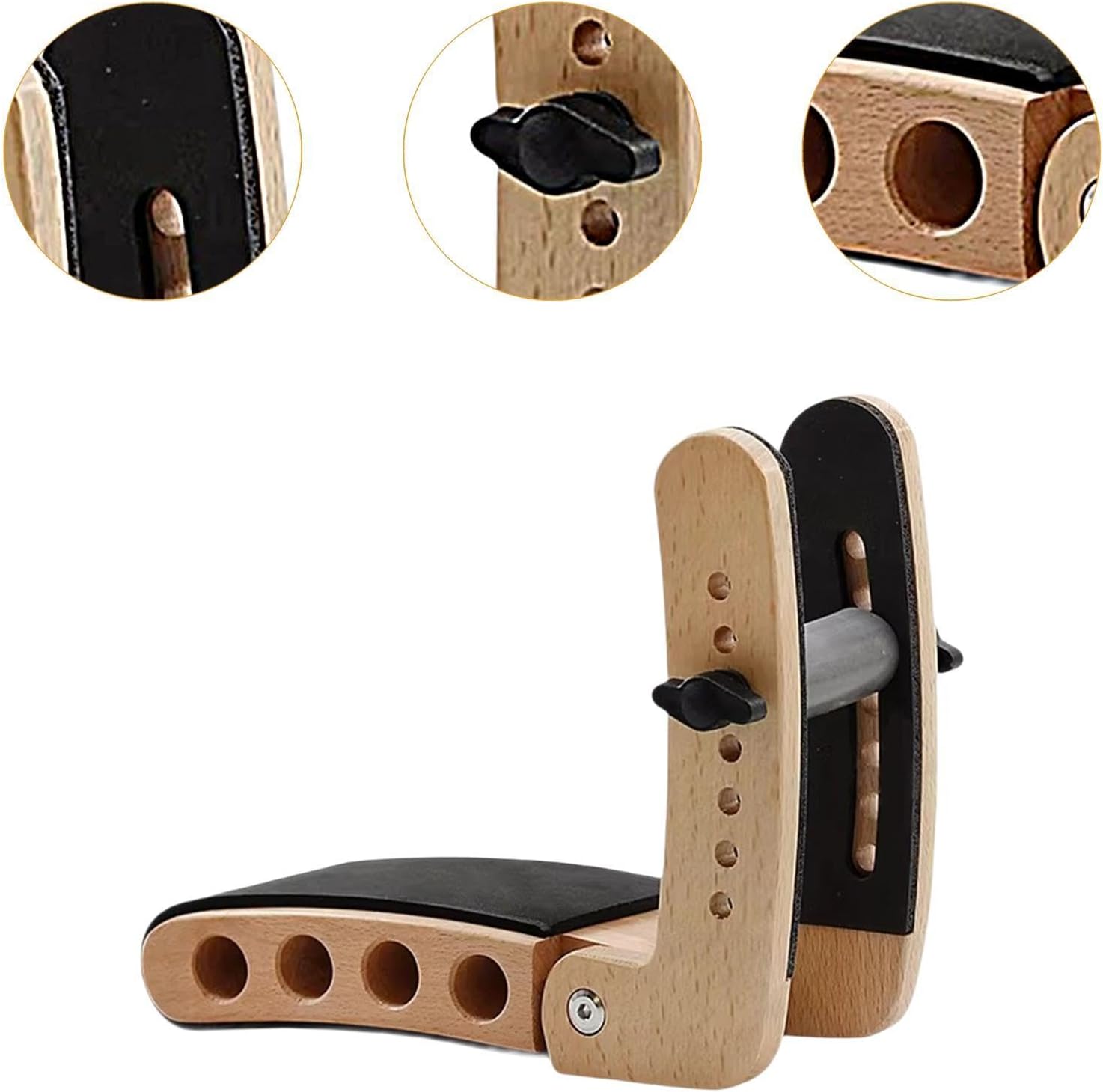 DYNWAVE Electric Guitar Rest Support Height Adjustment Foot Stool Wooden Guitar Bass Leg Holder for Live Performance Player Musician
