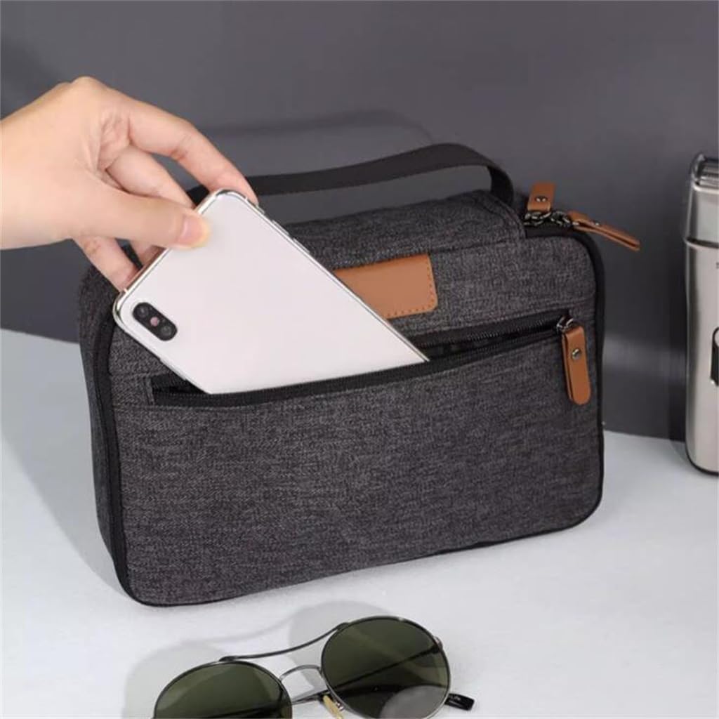 Travel toiletries bag, business trip portable hanging storage, men's image 5