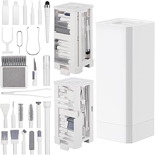 Kit de limpeza de teclado 32 em 1 com escova e spray. Kit de limpeza tudo em um para iPhone, AirPods, portáteis, tablets...