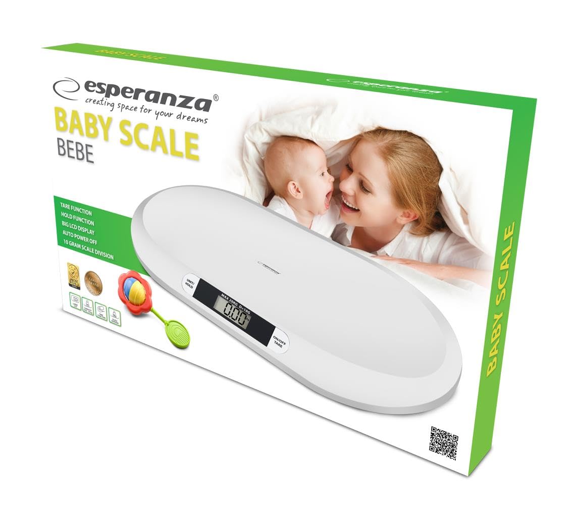 ESPERANZA Weighing scale Digital for Children BEBE EBS019 (Electronic White Color), multicolore, Taglia unica, Étoiles et rayure